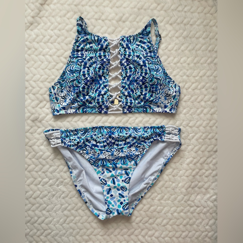 Lilly Pulitzer Two Piece Swimsuit Call My Shell Phone